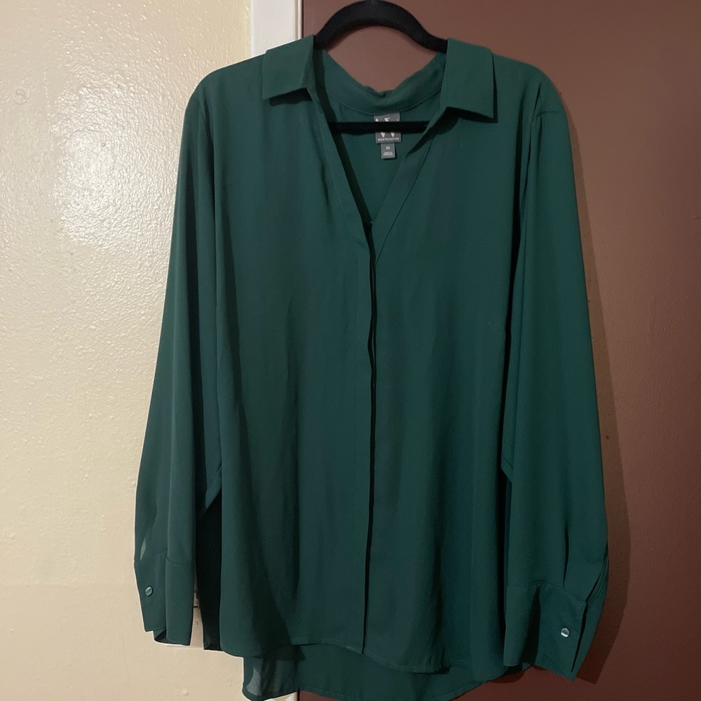 Worthington Womens Long Sleeve Blouse